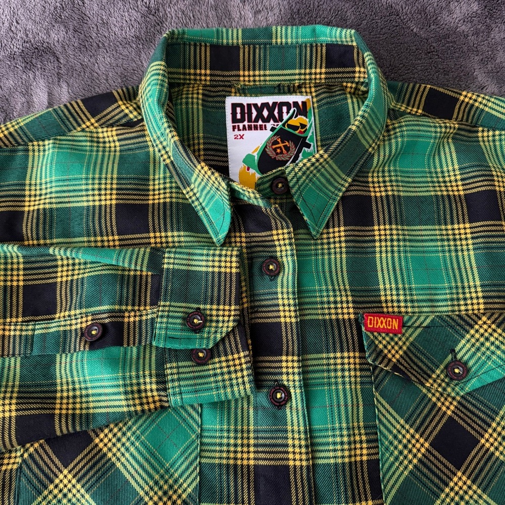 Dixxon Flannel Co Womens Cool Runnings Shirt Size 2X Plaid D-Tech Long Sleeve
